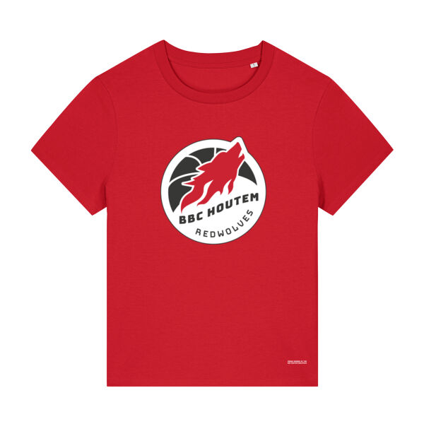 T-shirt dames - rood Thumbnail